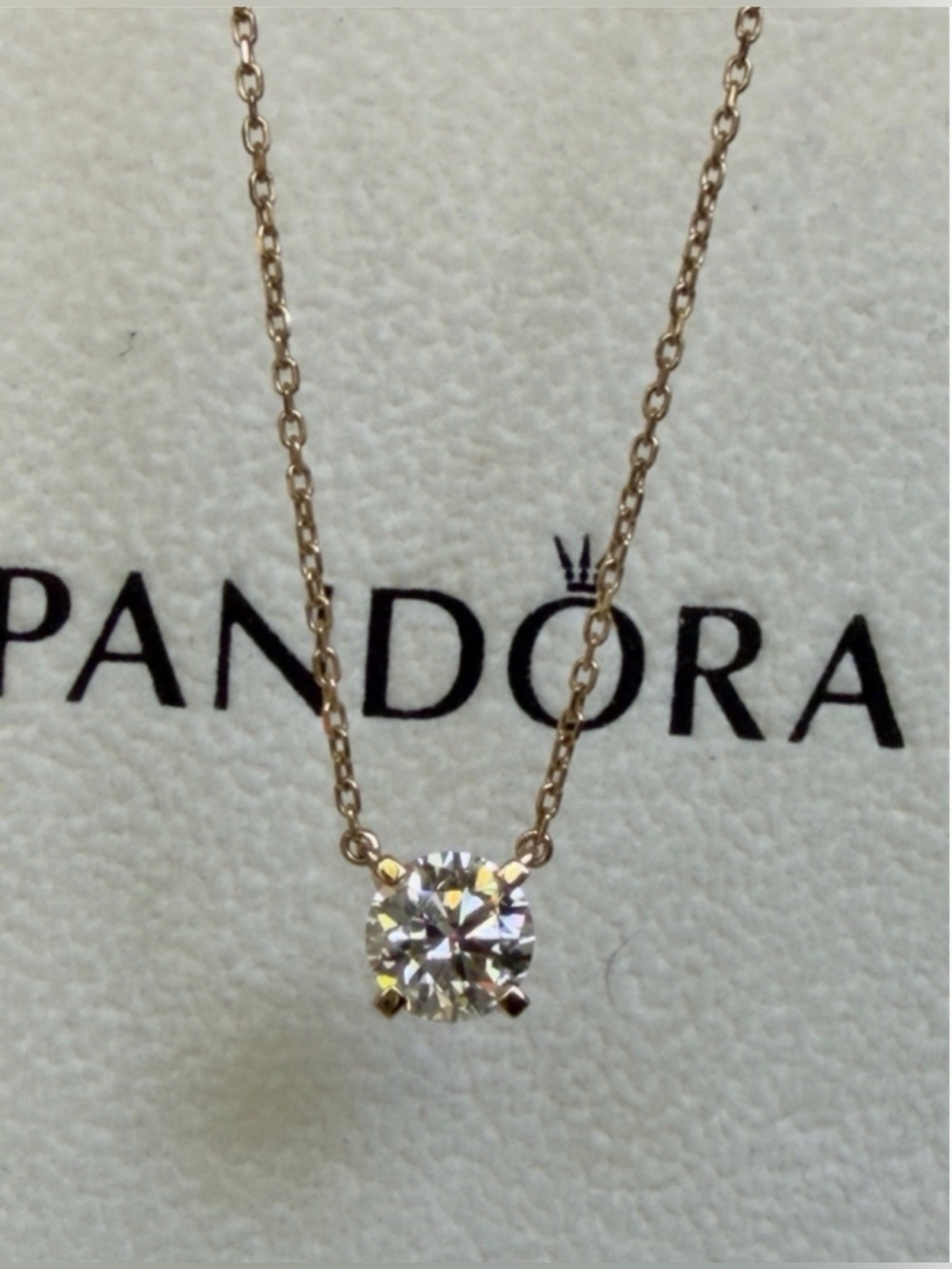 Pandora Era 14k Yellow Gold Lab-grown Diamond Pendant Necklace1.00 ct TW, 17.9"